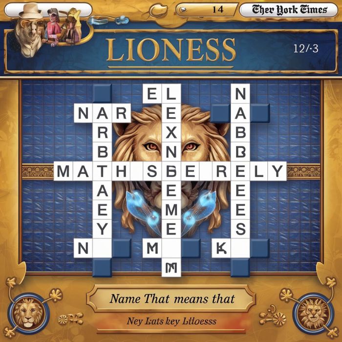 name that means lioness nyt mini